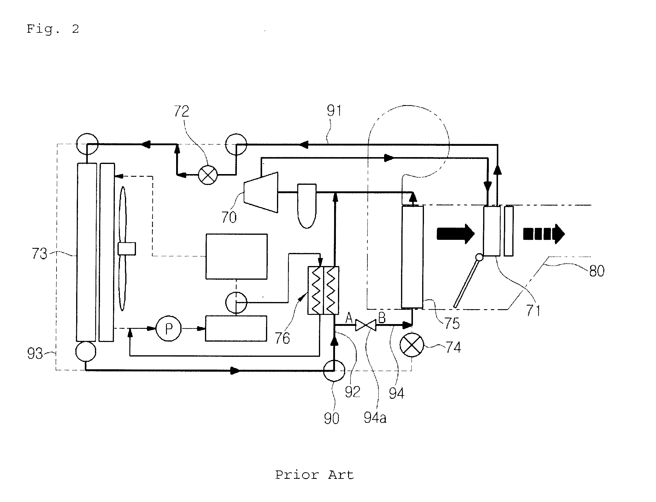 Heat pump system for vehicles