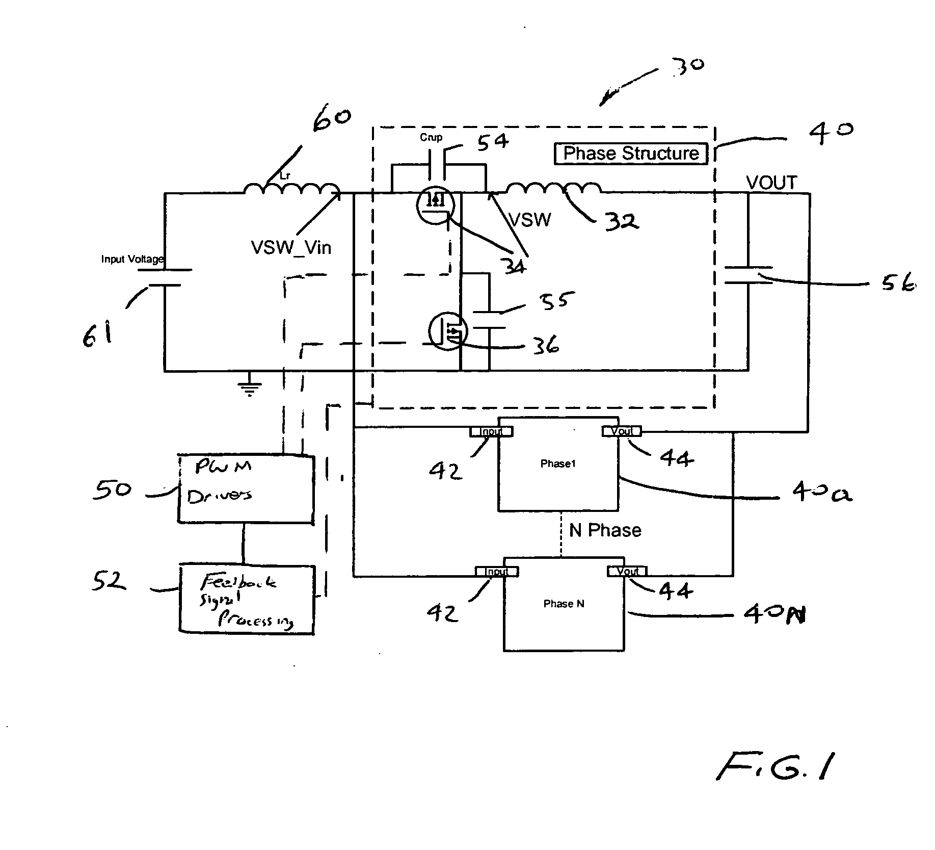 Multiphase converter with zero voltage switching