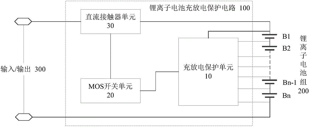 Lithium ion battery charge and discharge protective circuit and lithium ion battery system