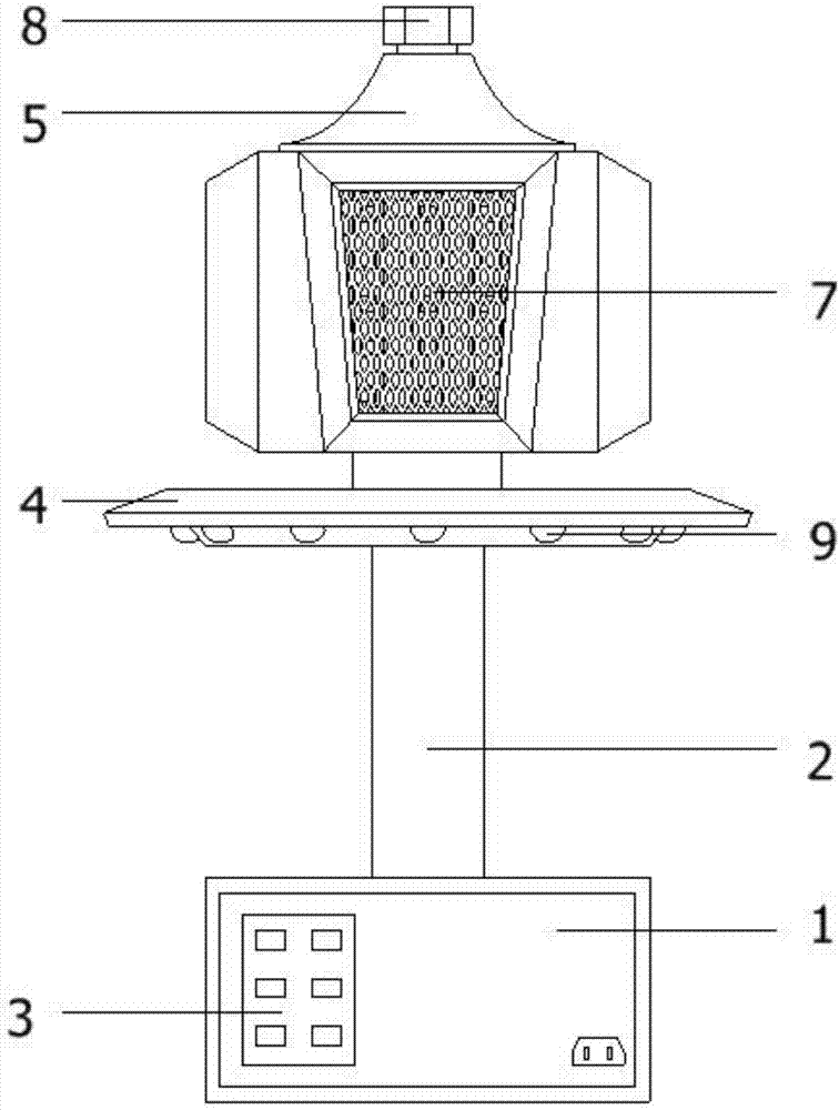 LED colored lamp trapping structure used for tobacco