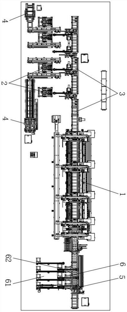 Multi-section sawing machining automatic production line