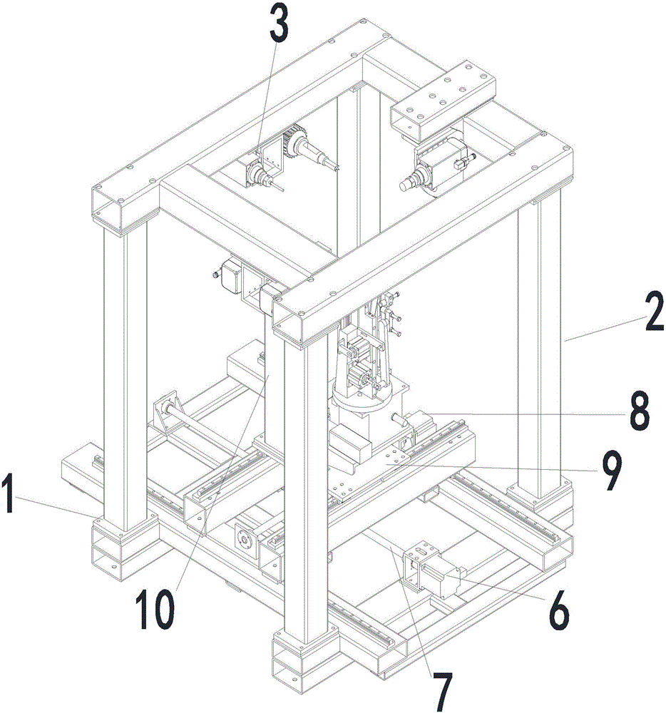Omni-bearing machining mortise and tenon joint making machine and implementation method thereof