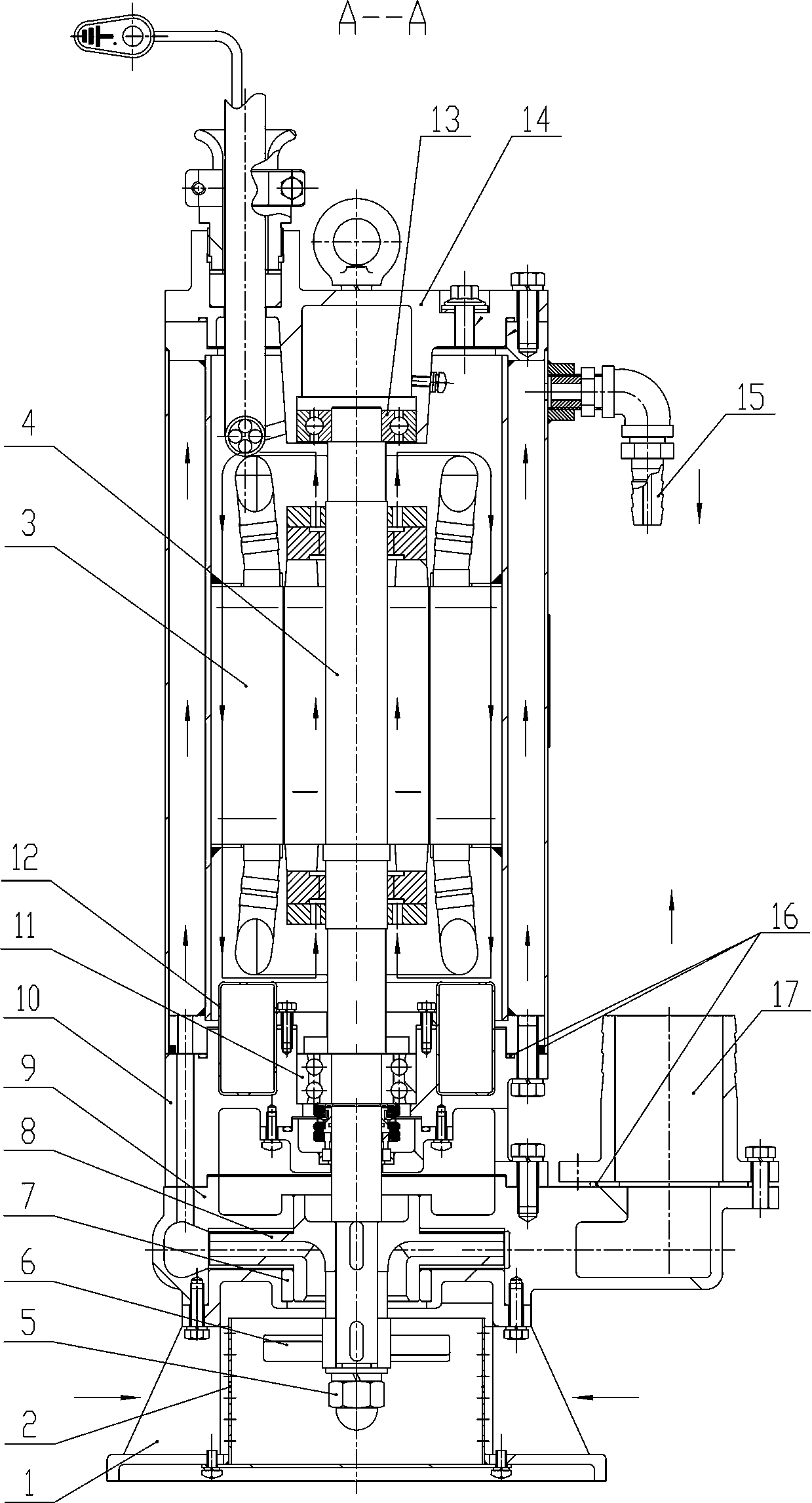 A dual-cooling high-efficiency mining explosion-proof submersible pump