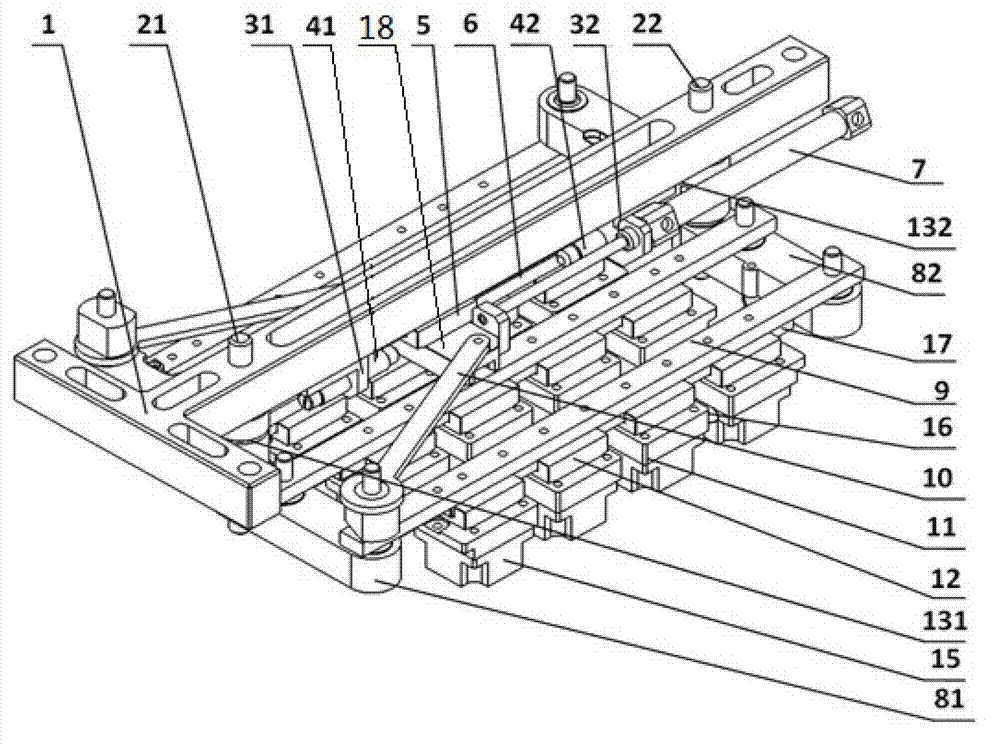 Single-driving equal-interval synchronous extending mechanism