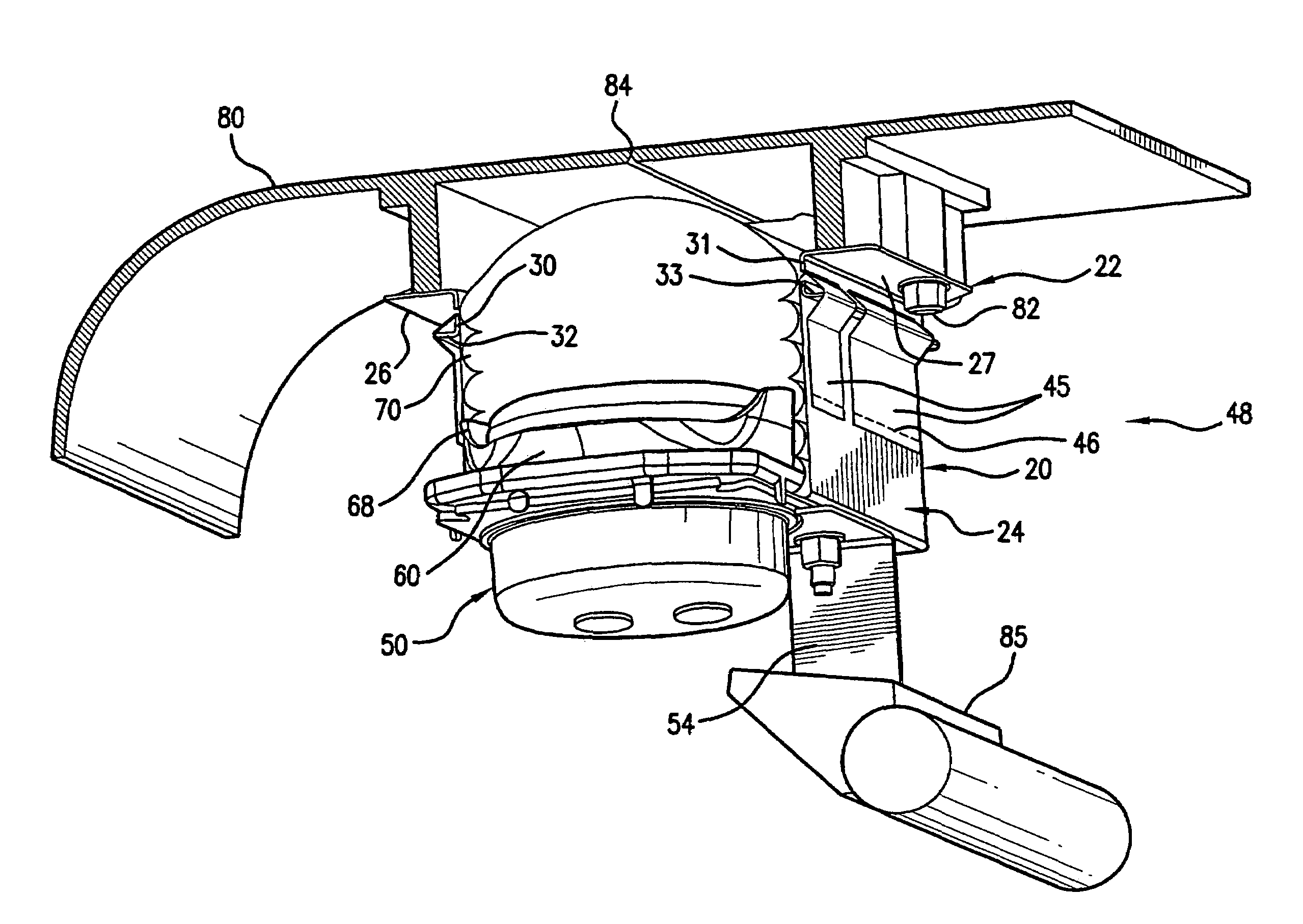 Flexible housing for an airbag module