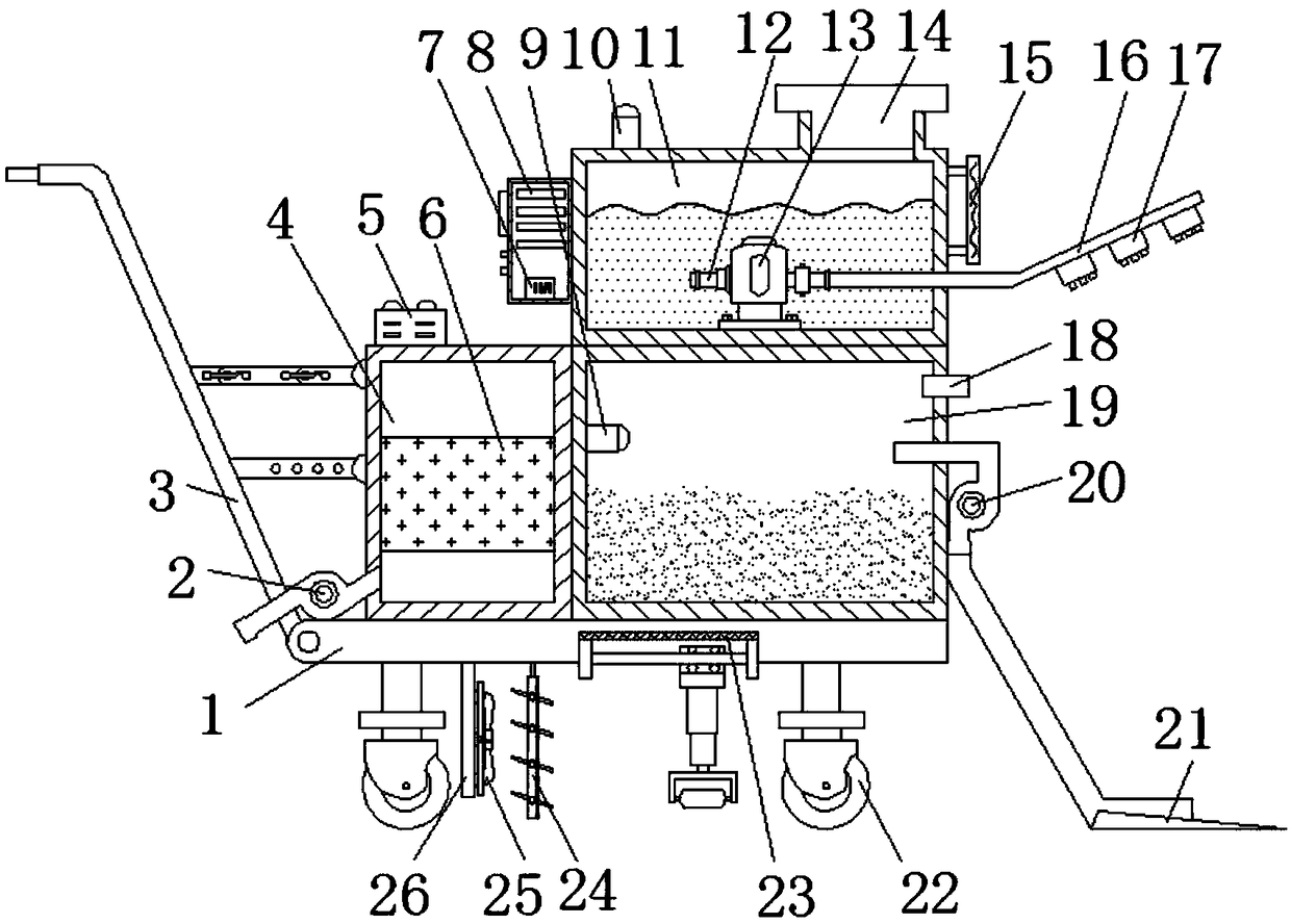 Shed excrement collecting processing device for animal husbandry