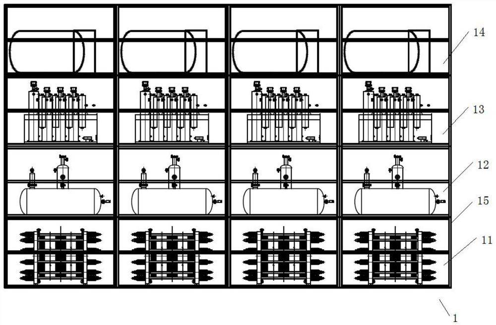 Evaporative cooling medium self-circulation full-immersion type water electrolysis hydrogen production system and using method