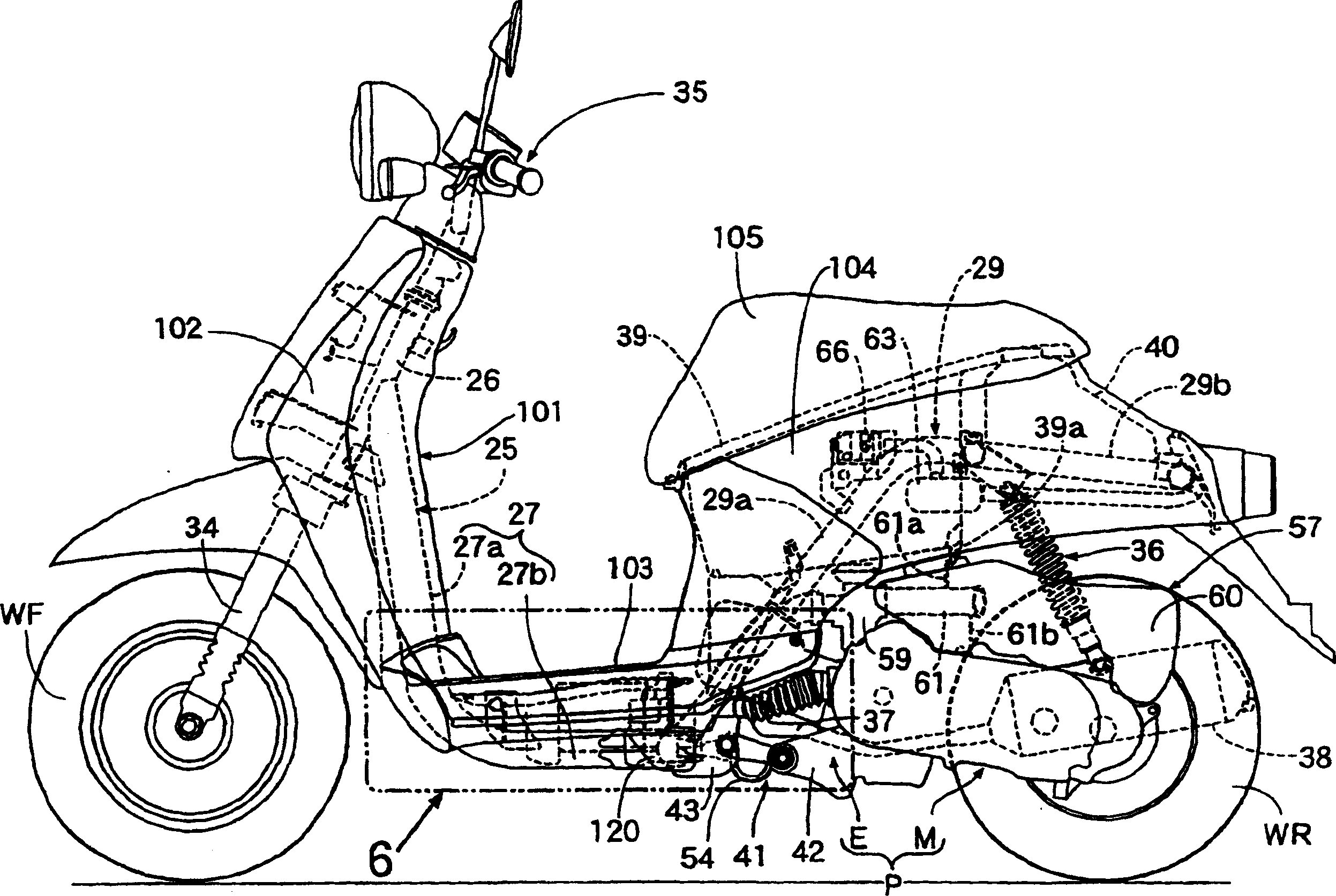 Small wheel motorcycle type vehicle dashboard structure