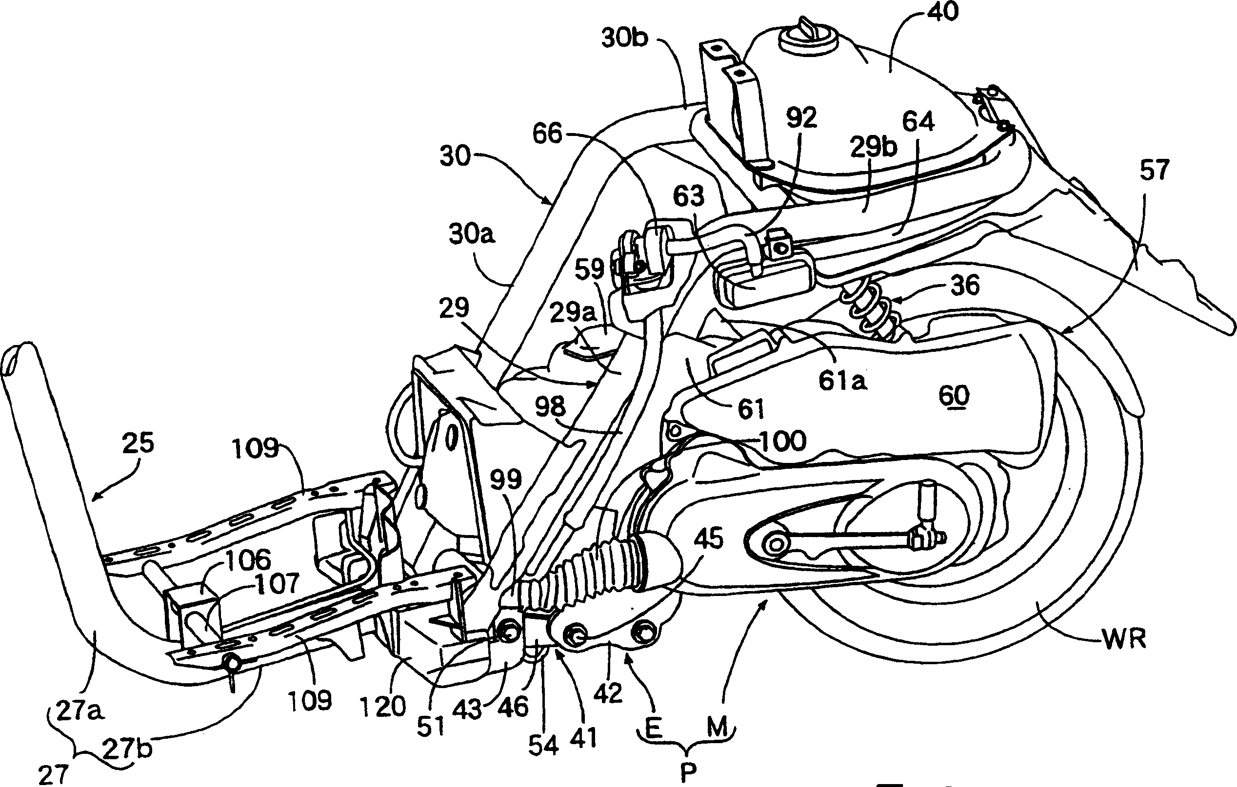 Small wheel motorcycle type vehicle dashboard structure