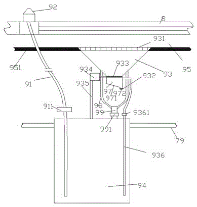 Pneumatically lifted municipal bridge guardrail cleaning device and its application method