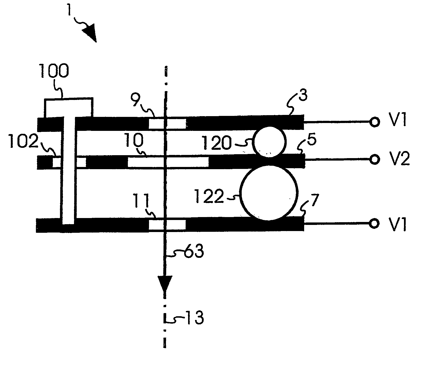 Beam optical component for charged particle beams