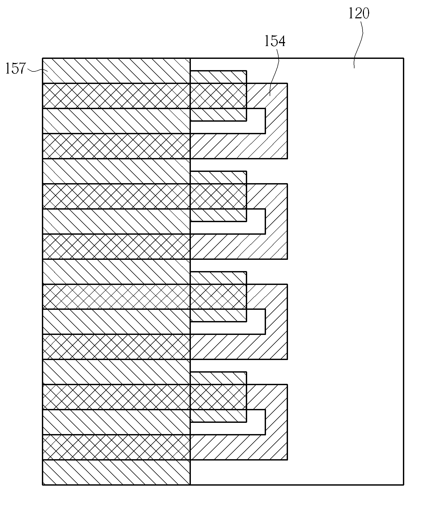 Castle-like chop mask for forming staggered datalines for improved contact isolation and pattern thereof