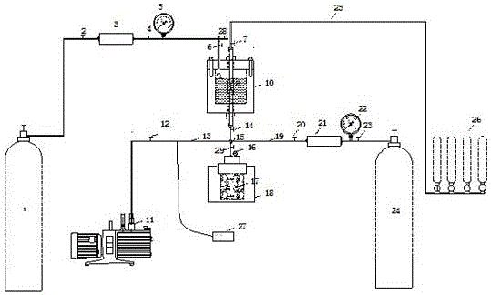 Gas constant pressure desorption simulation test method and device for coal containing gas in overpressure environment