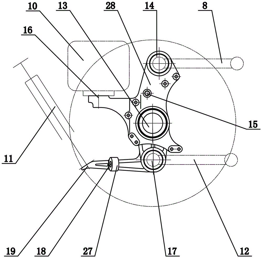 Double-trailing arm type steering independent suspension for electric bus driven by wheel-side motors