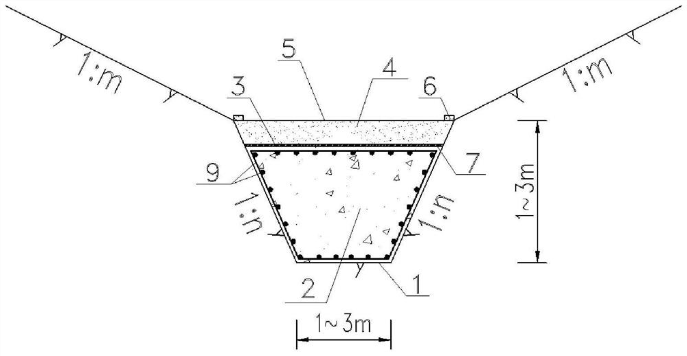 Concrete continuous tooth wall structure without structural joints and construction method