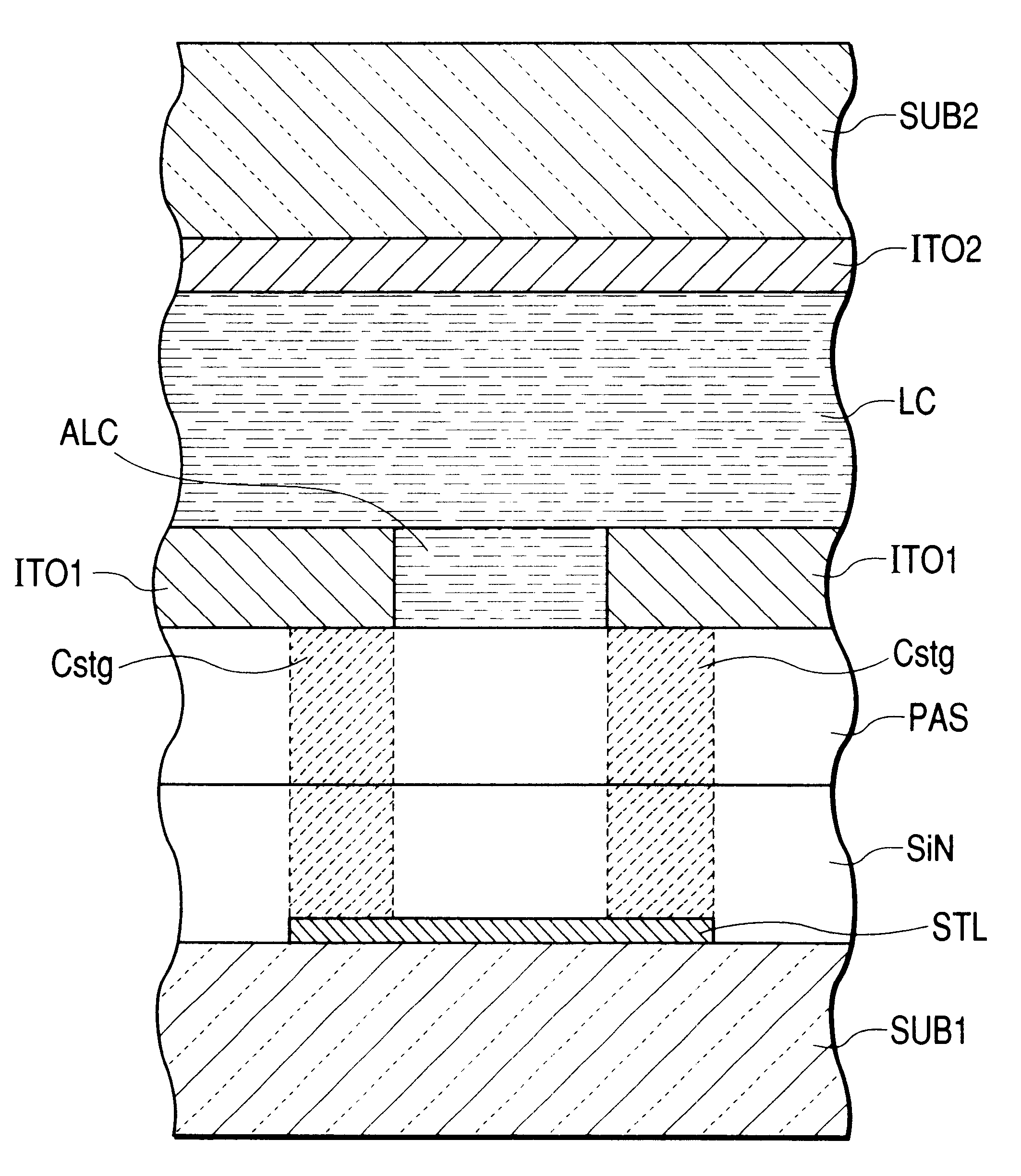 Liquid crystal display having an opening in each pixel electrode corresponding to each storage line