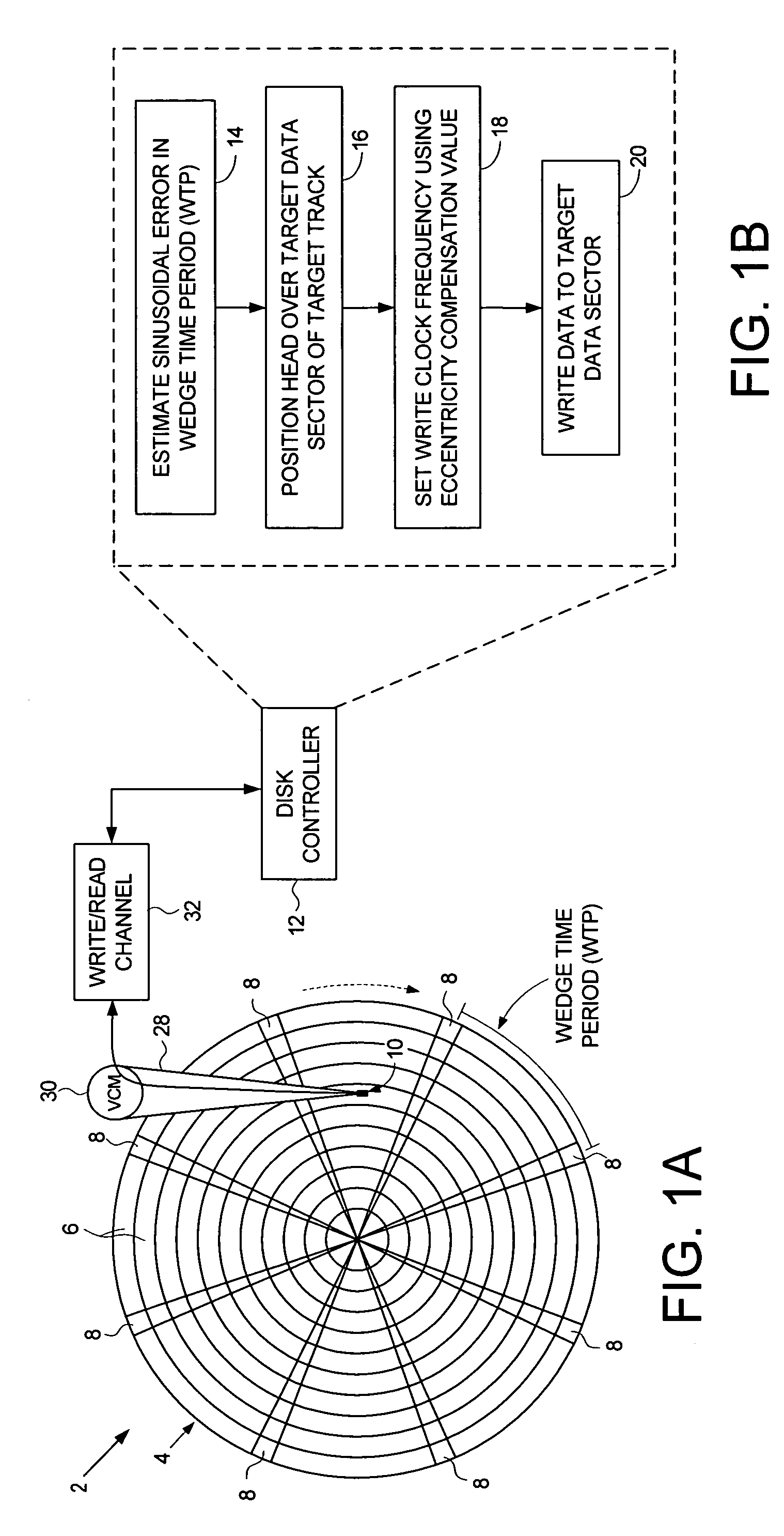 Disk drive adjusting write clock frequency to compensate for eccentricity in disk rotation