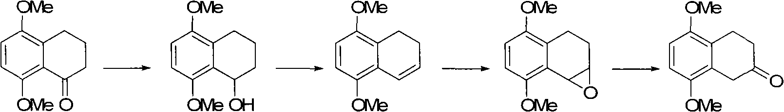 Preparation method of 5,8-dimethoxy-2-tetralin ketone