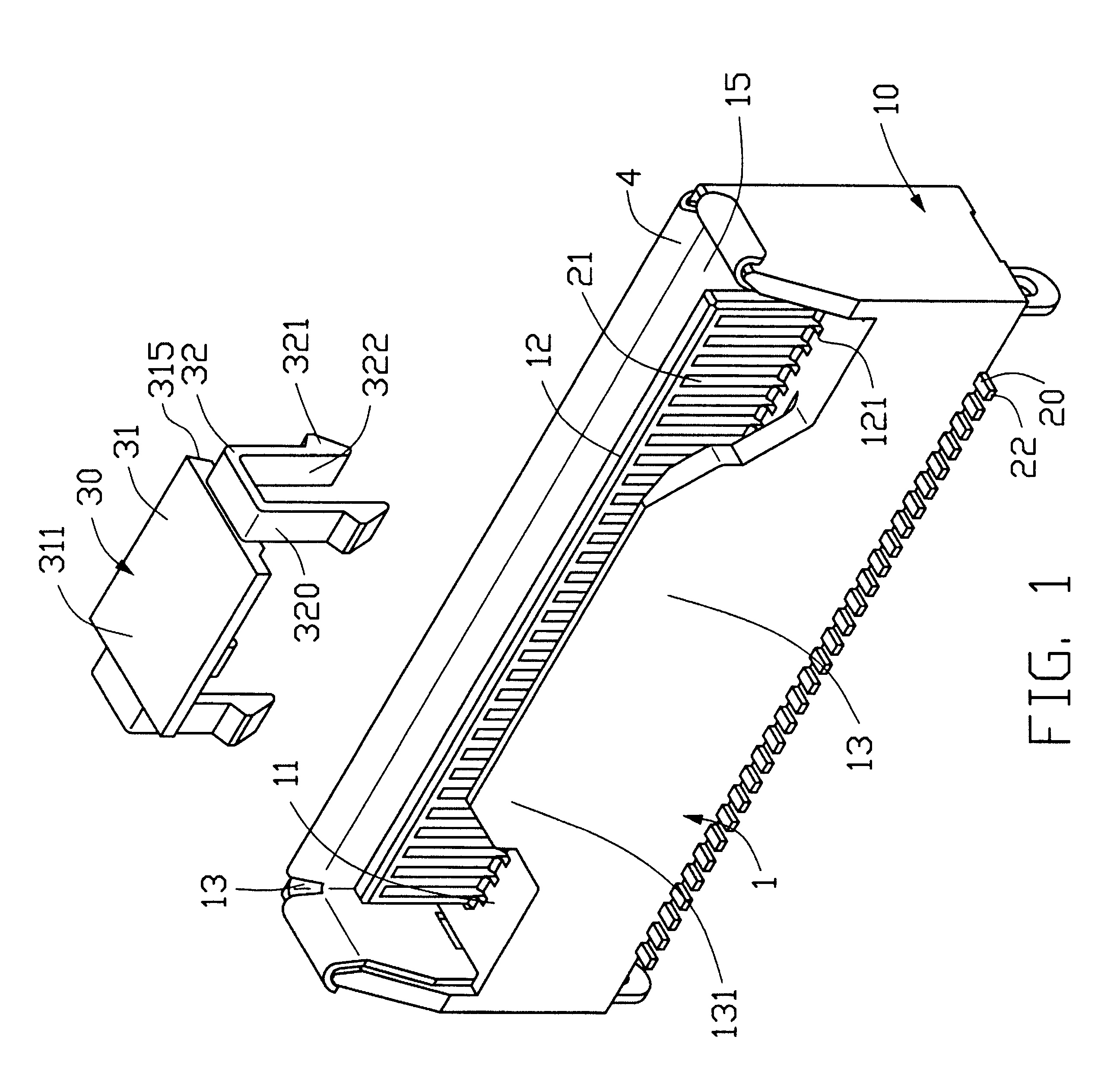 Electrical connector with releasable pick-up device