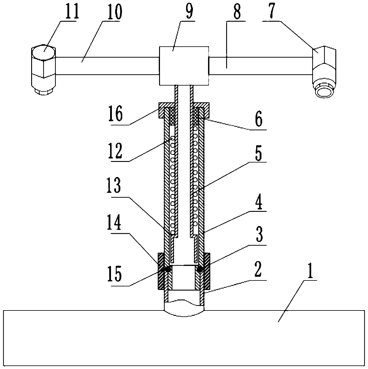 A rotary lifting sprinkler irrigation device for agriculture