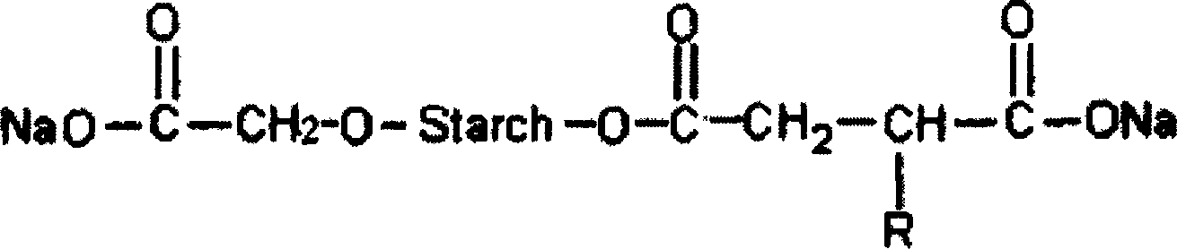 Double modified starch and preparation method