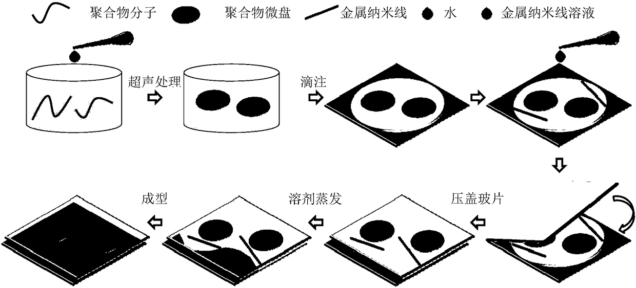 Organic flexible microdisk/metal nanowire heterojunction and preparation method thereof