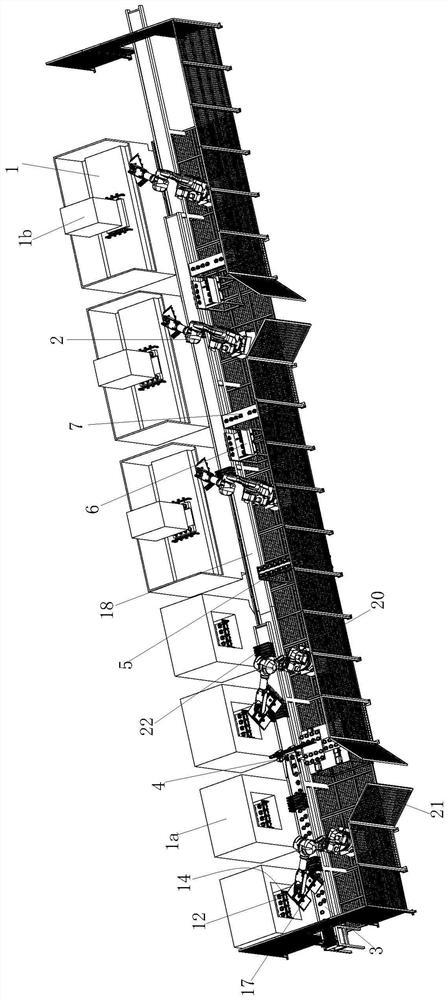 A robot automatic production line for cylinder end caps