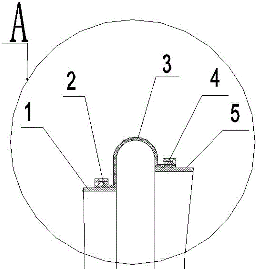 A flexible rubber sealing ring used between an automobile engine and a radiator