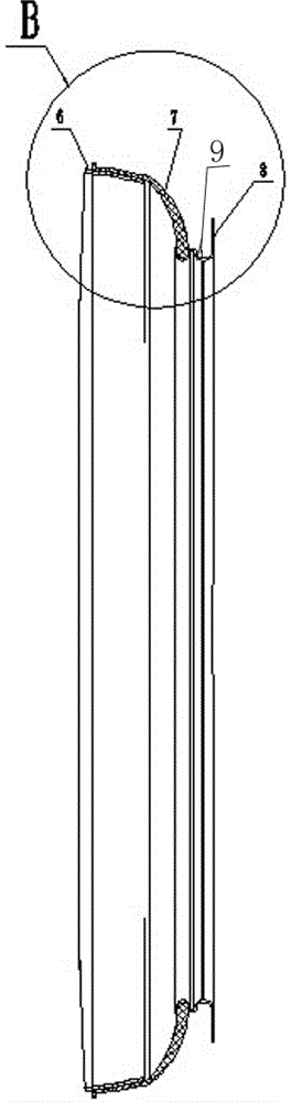 A flexible rubber sealing ring used between an automobile engine and a radiator