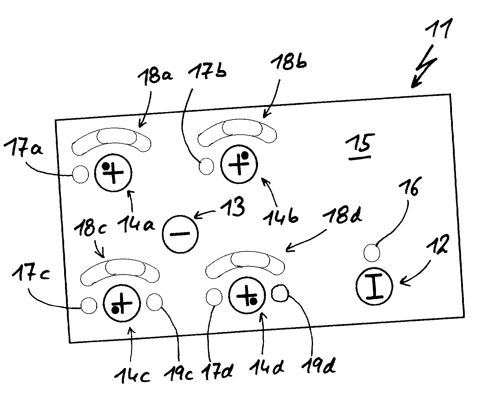 Touch switch layout and method for the control of a touch switch