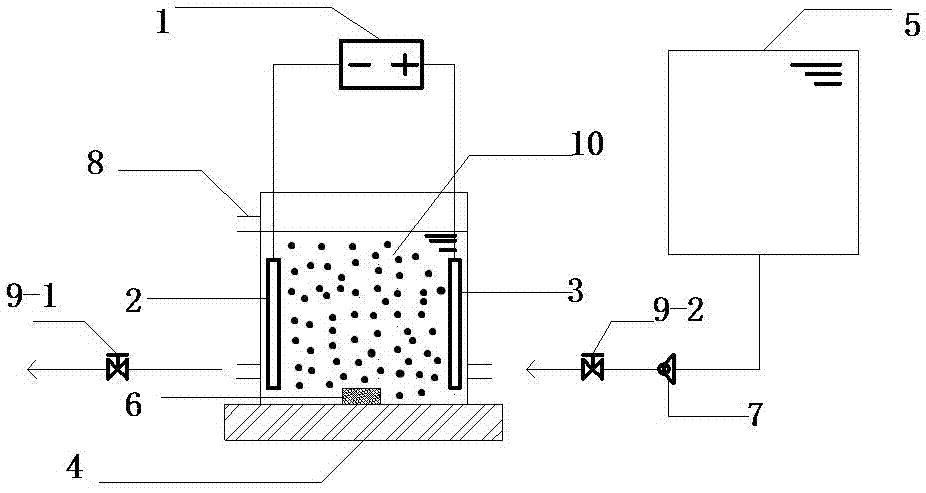 Equipment and treatment method for treating dye wastewater by electrochemical-adsorption process