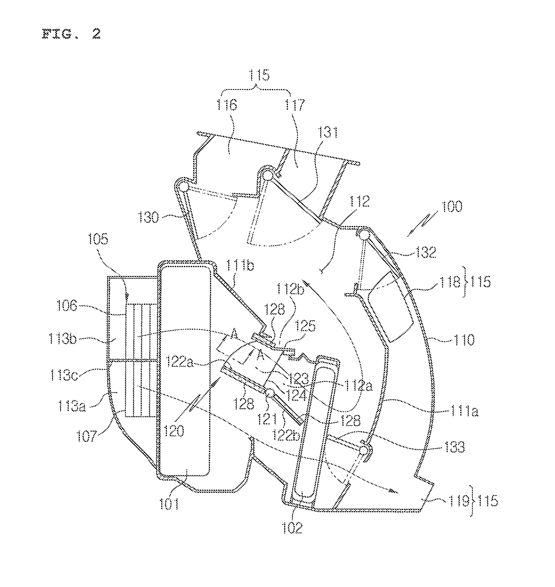 Vehicular air conditioner having two-layered air flow