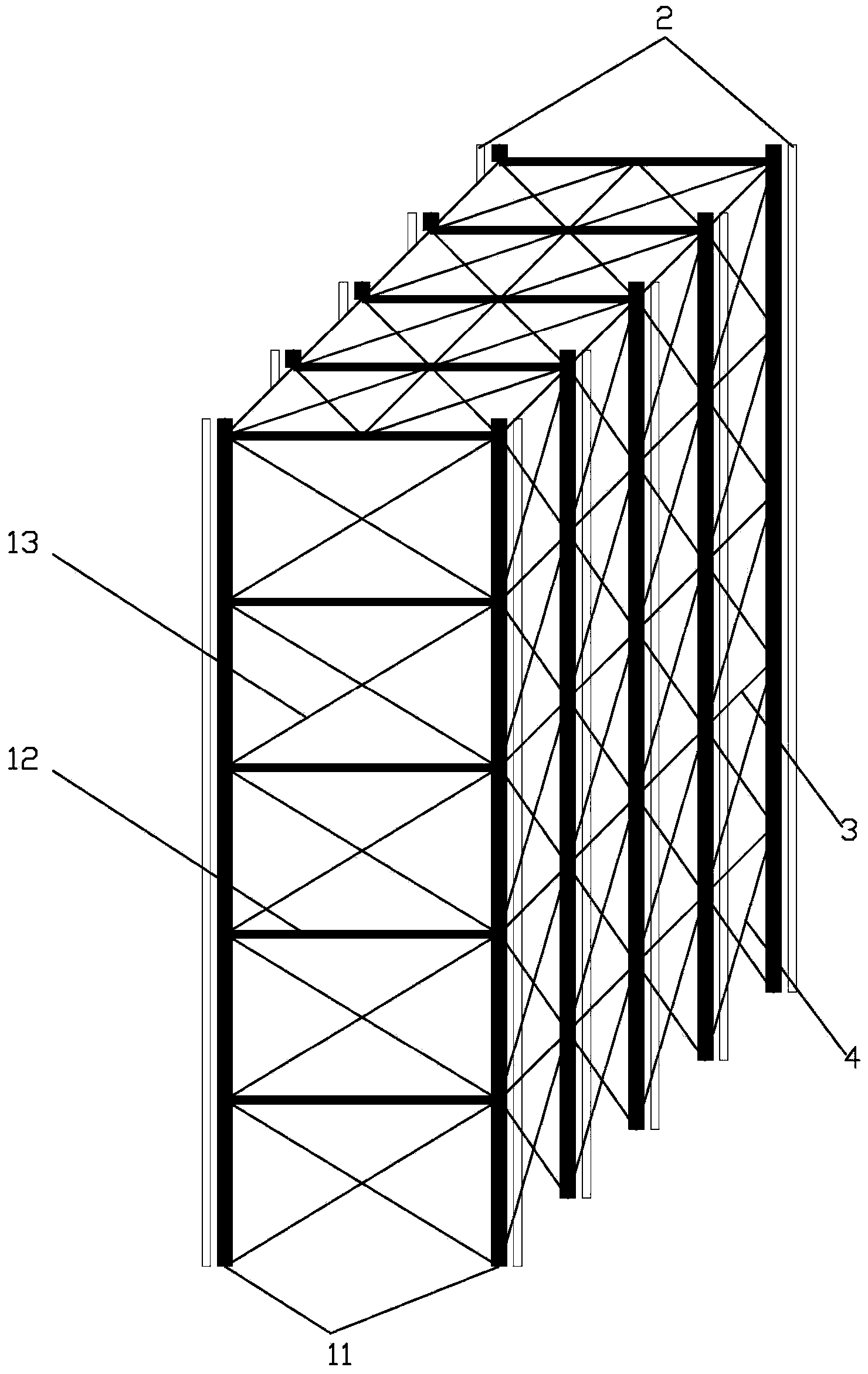 Side-by-side type torch supporting tower