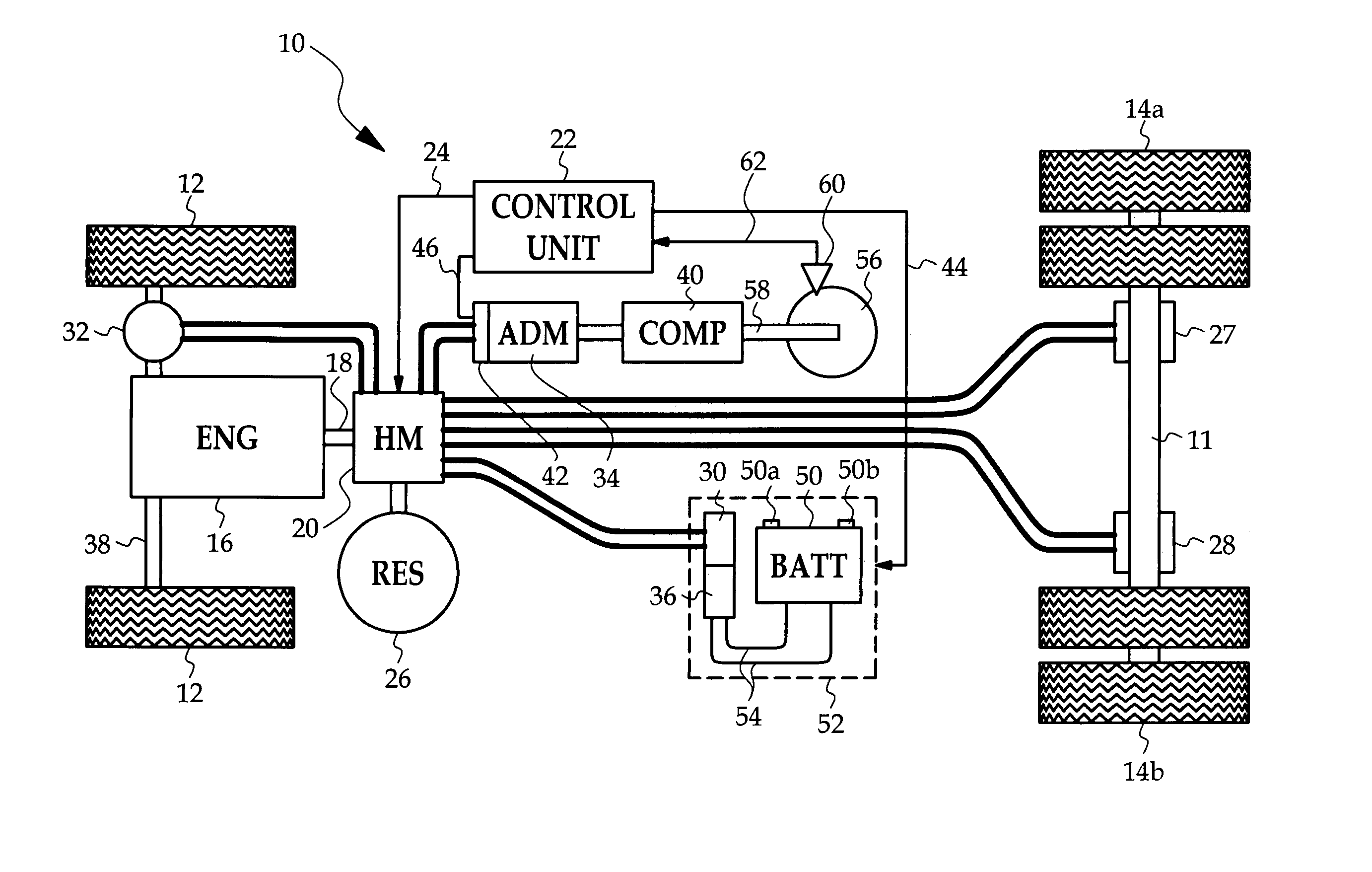 Hydrostatic drive apparatus for a road vehicle