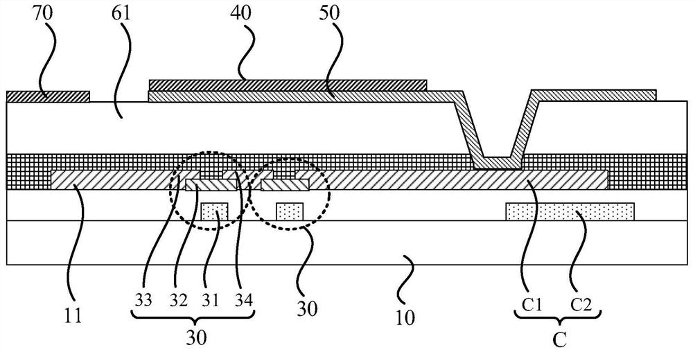 Array substrate, display panel and electronic equipment