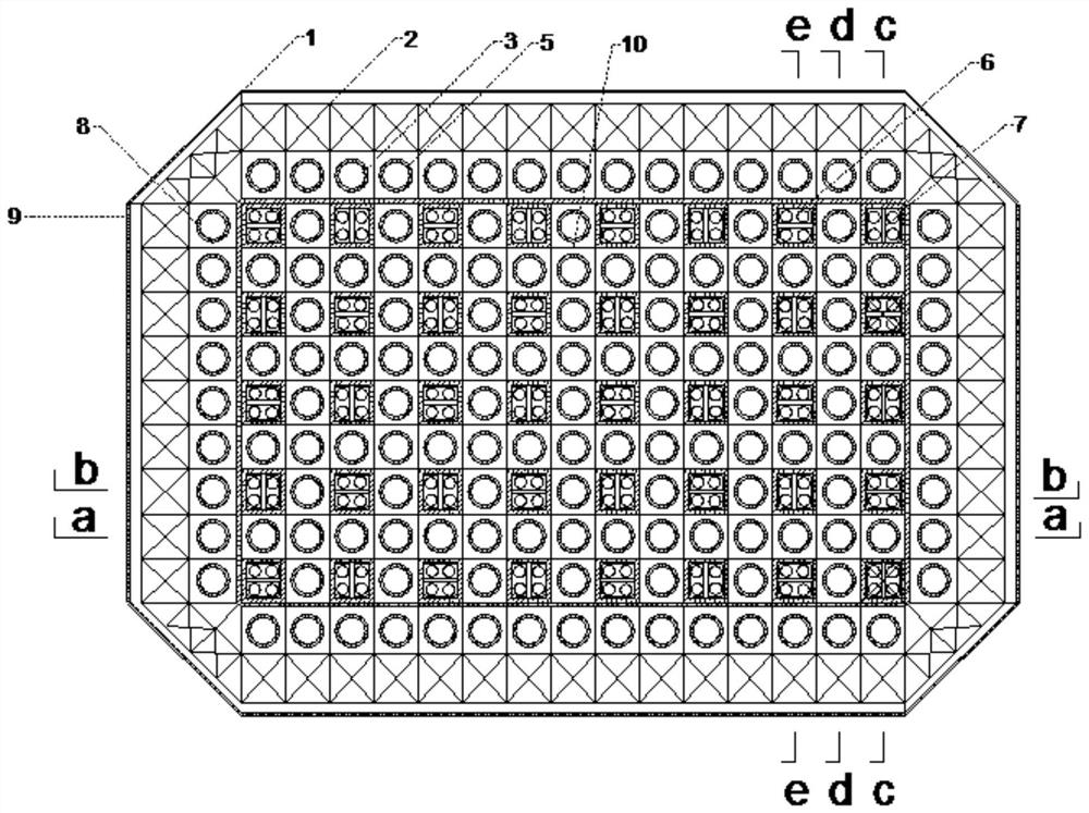 A particle damping three-way stabilizing plate combined with electromagnetic induction