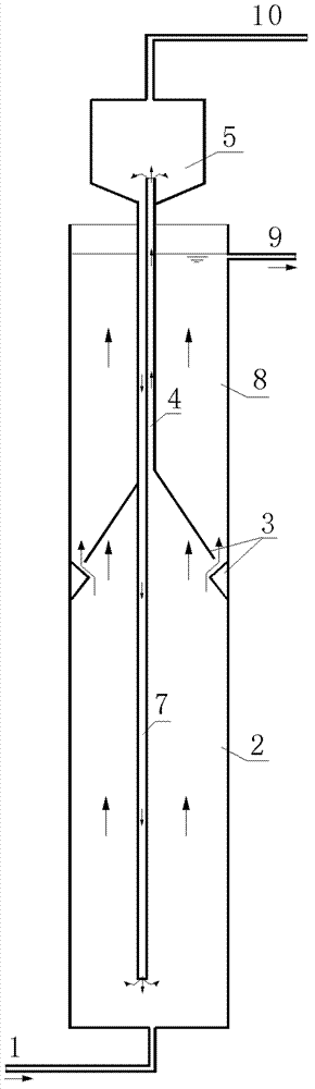 Internal recycle anaerobic membrane bioreactor with single reaction area