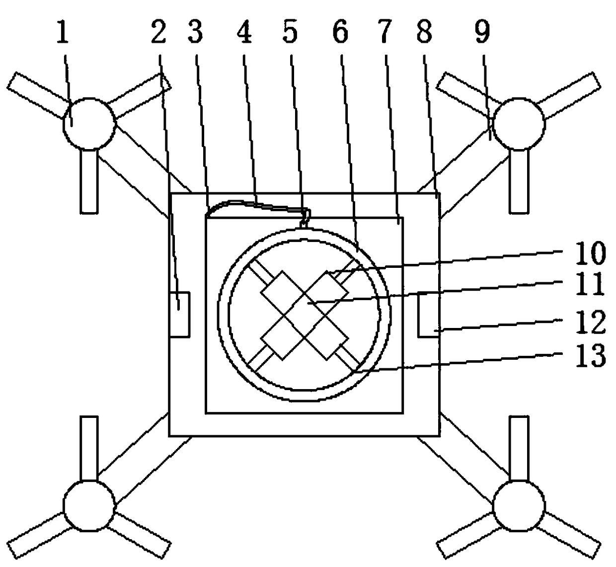 Extension-type protection device for aerial communication unmanned aerial vehicle