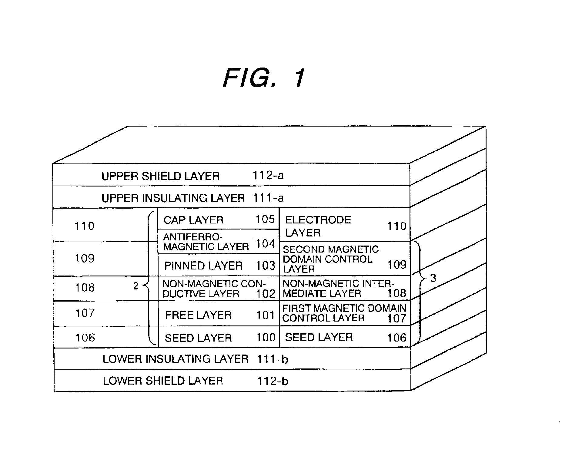 Recording/reproducing separated type magnetic head having differential bias type magnetic domain control structure