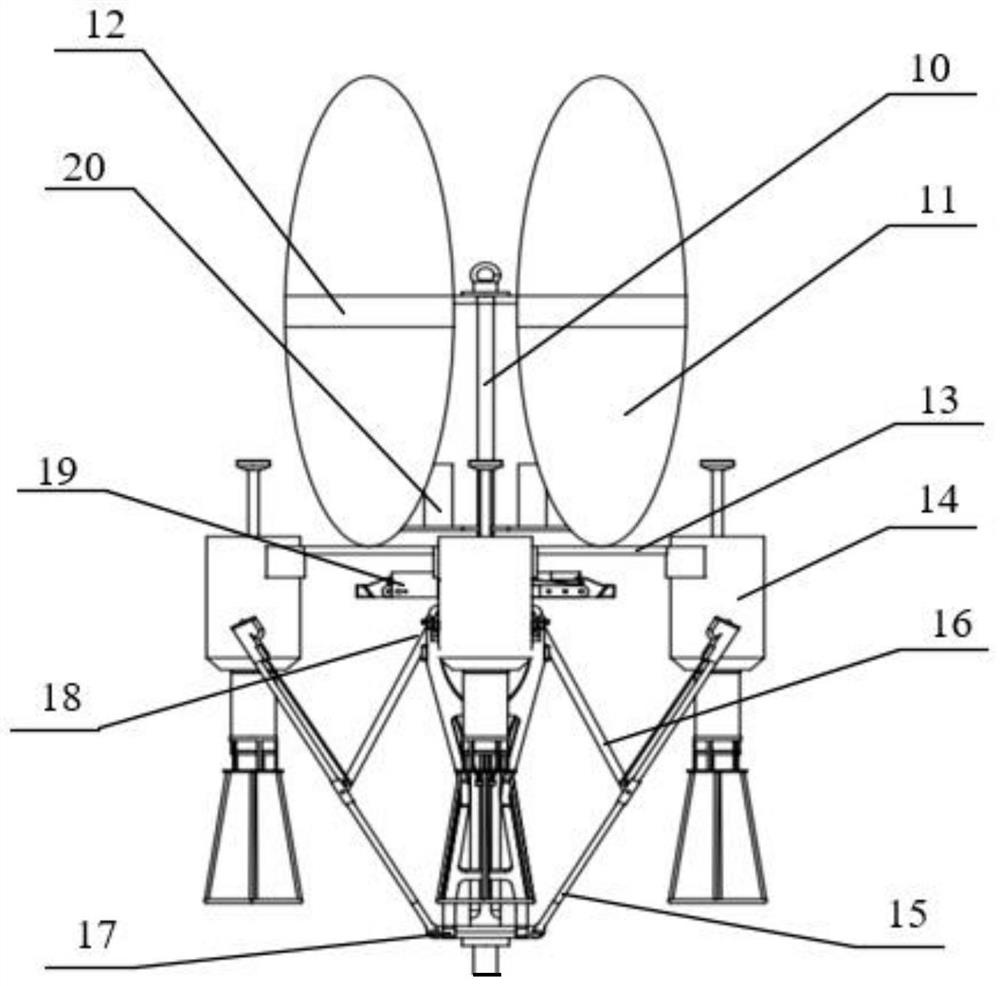 Carrier projectile unfolding and sub-projectile separating device and system for deep sea turbulence observation