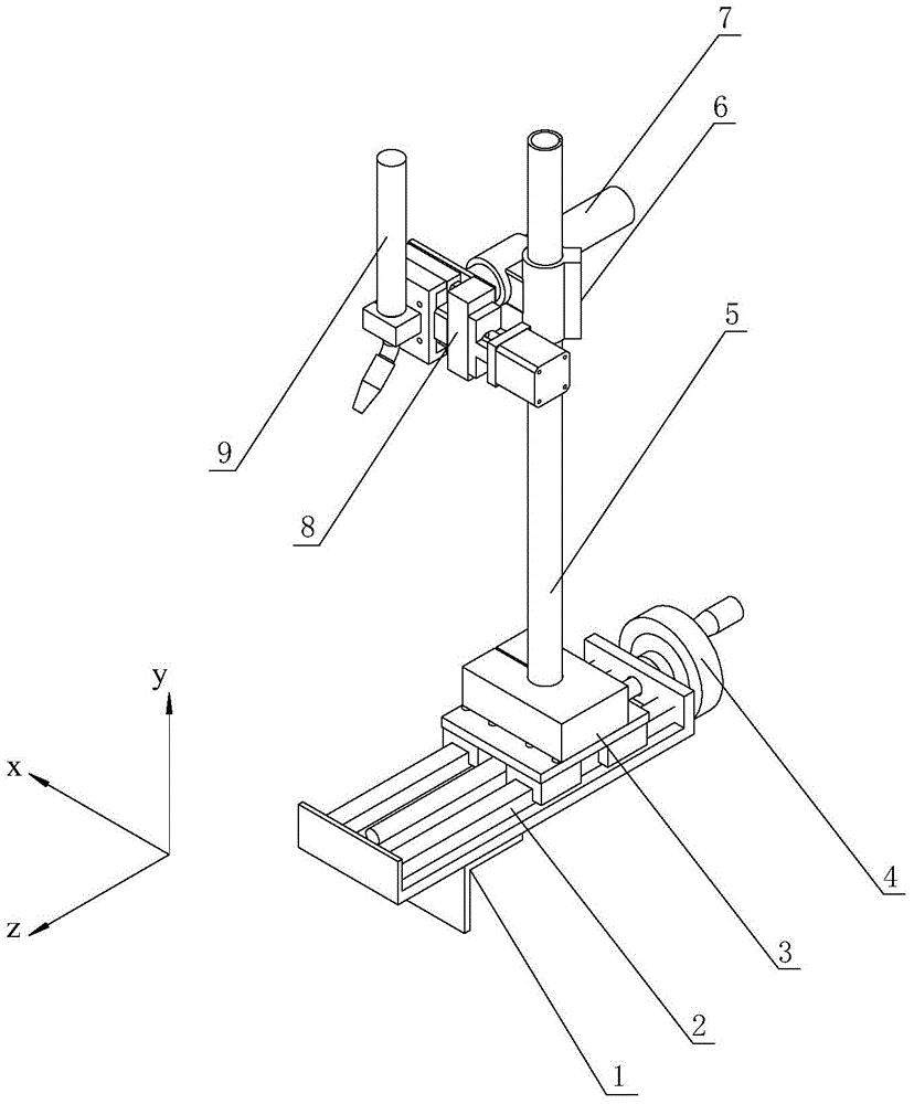 Gas filling bottle welding swinging frame and working method thereof