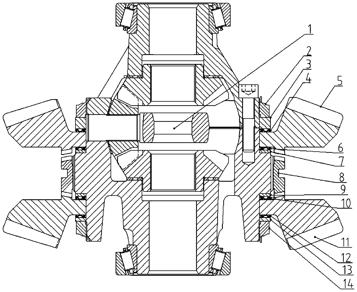 Double-bevel gear drive axle double-speed reducer structure