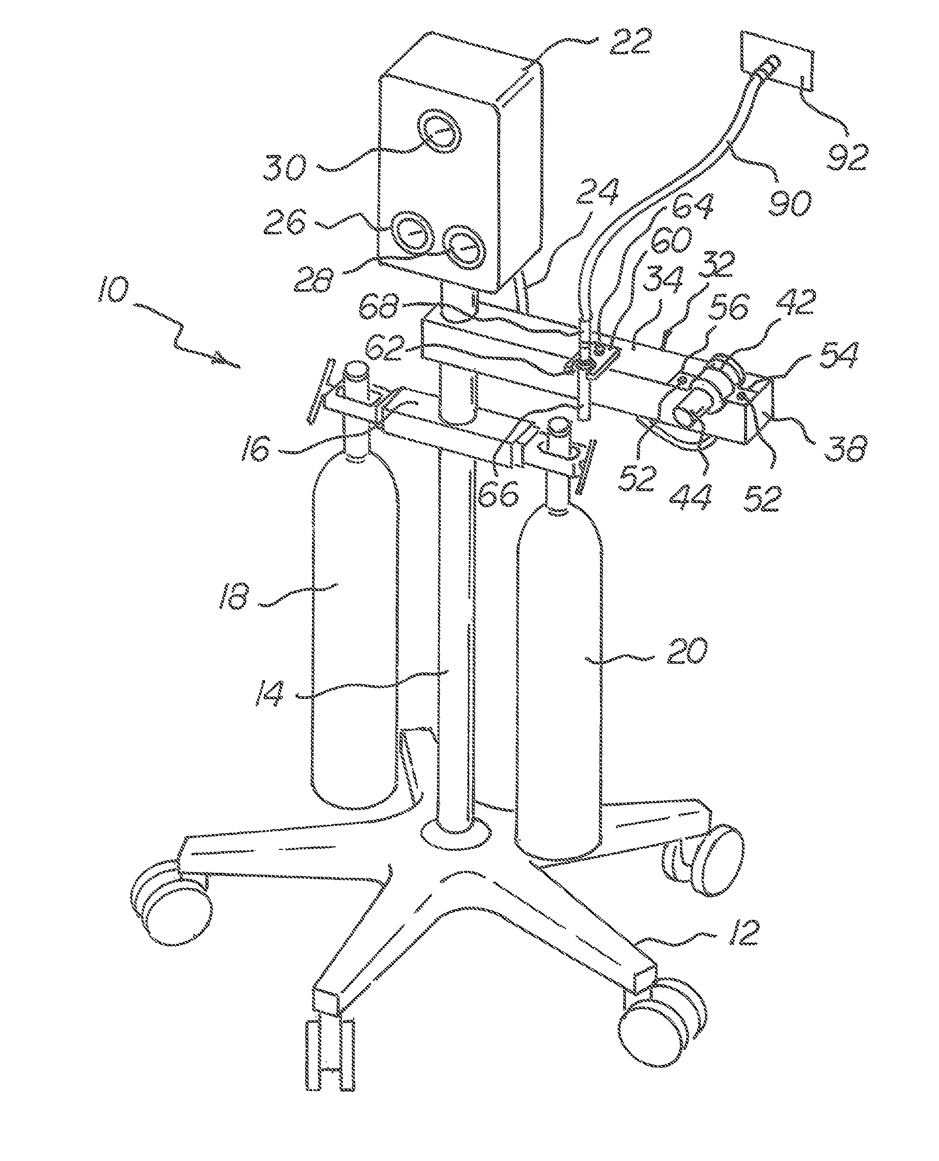 Demand anesthetic gas delivery system with disposable breathing and scavenging circuit