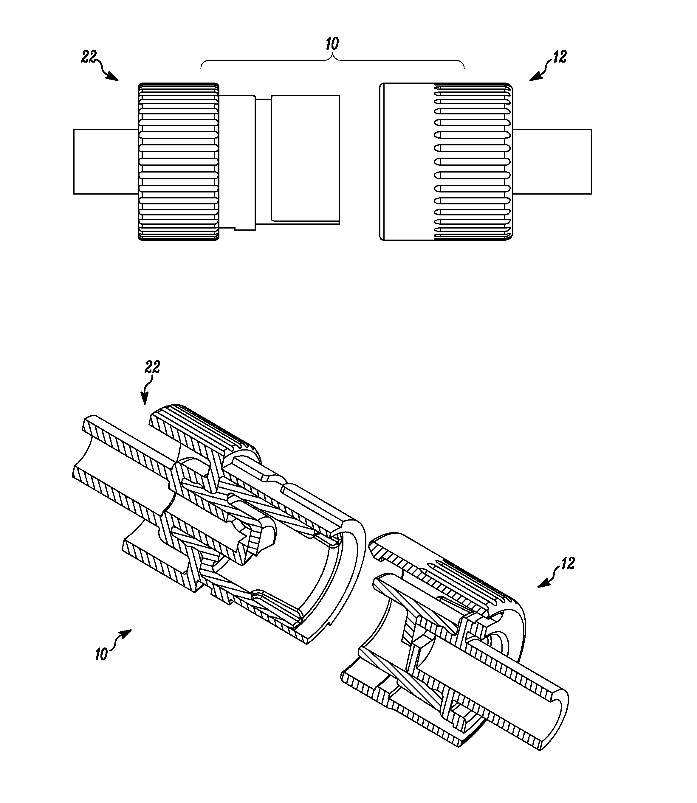 Connector and related method