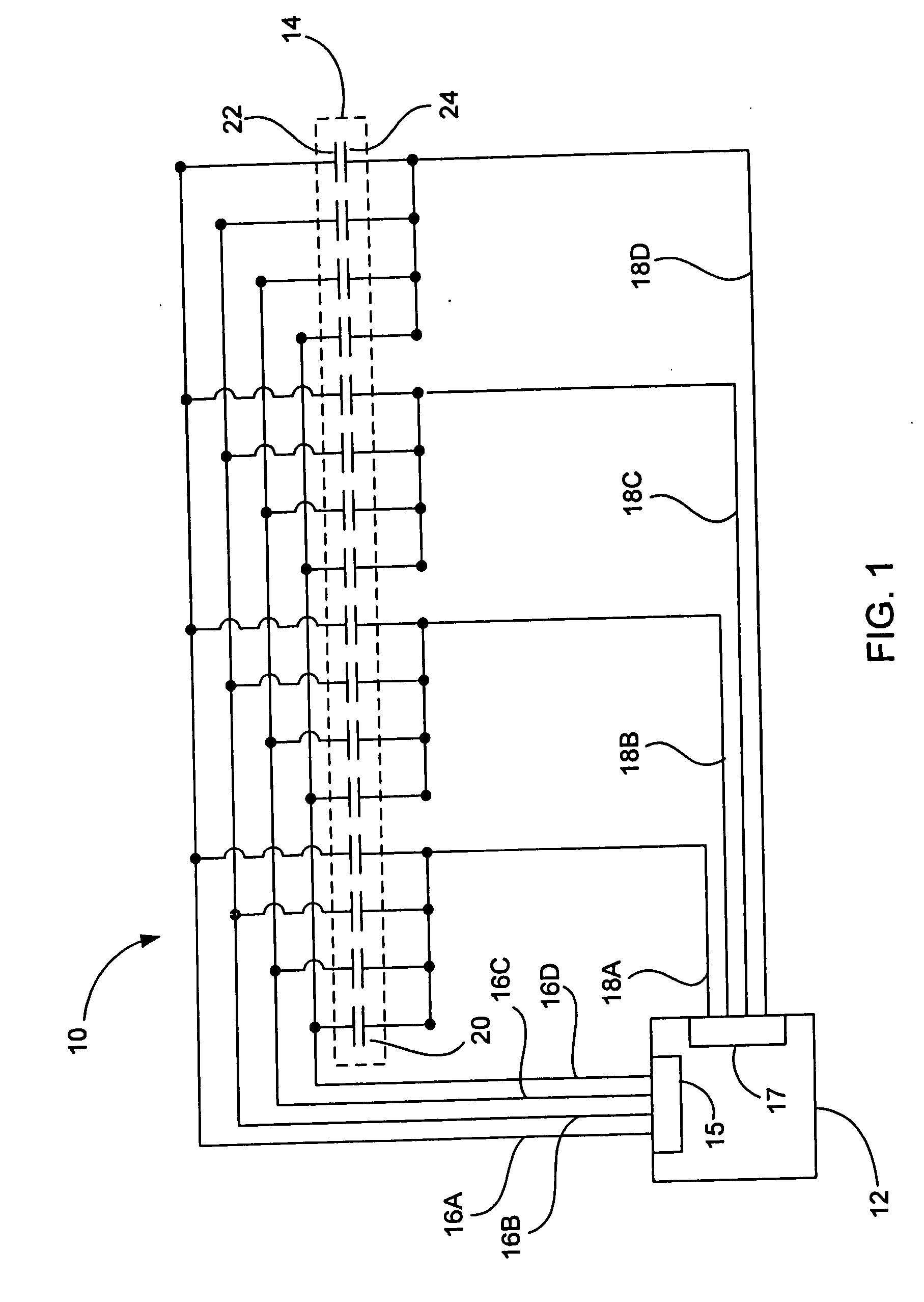 Mutual capacitance touch sensing device