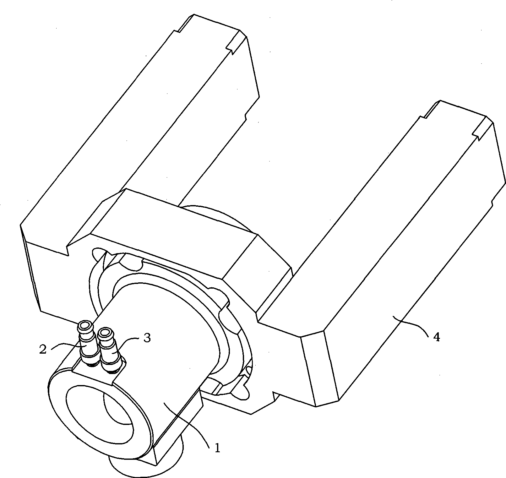 Chip absorbing and cooling connecting piece used for boring end effector