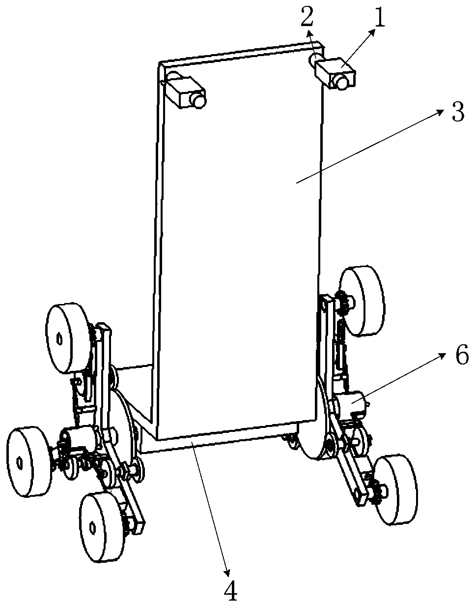 A star-wheel truck used in a construction site