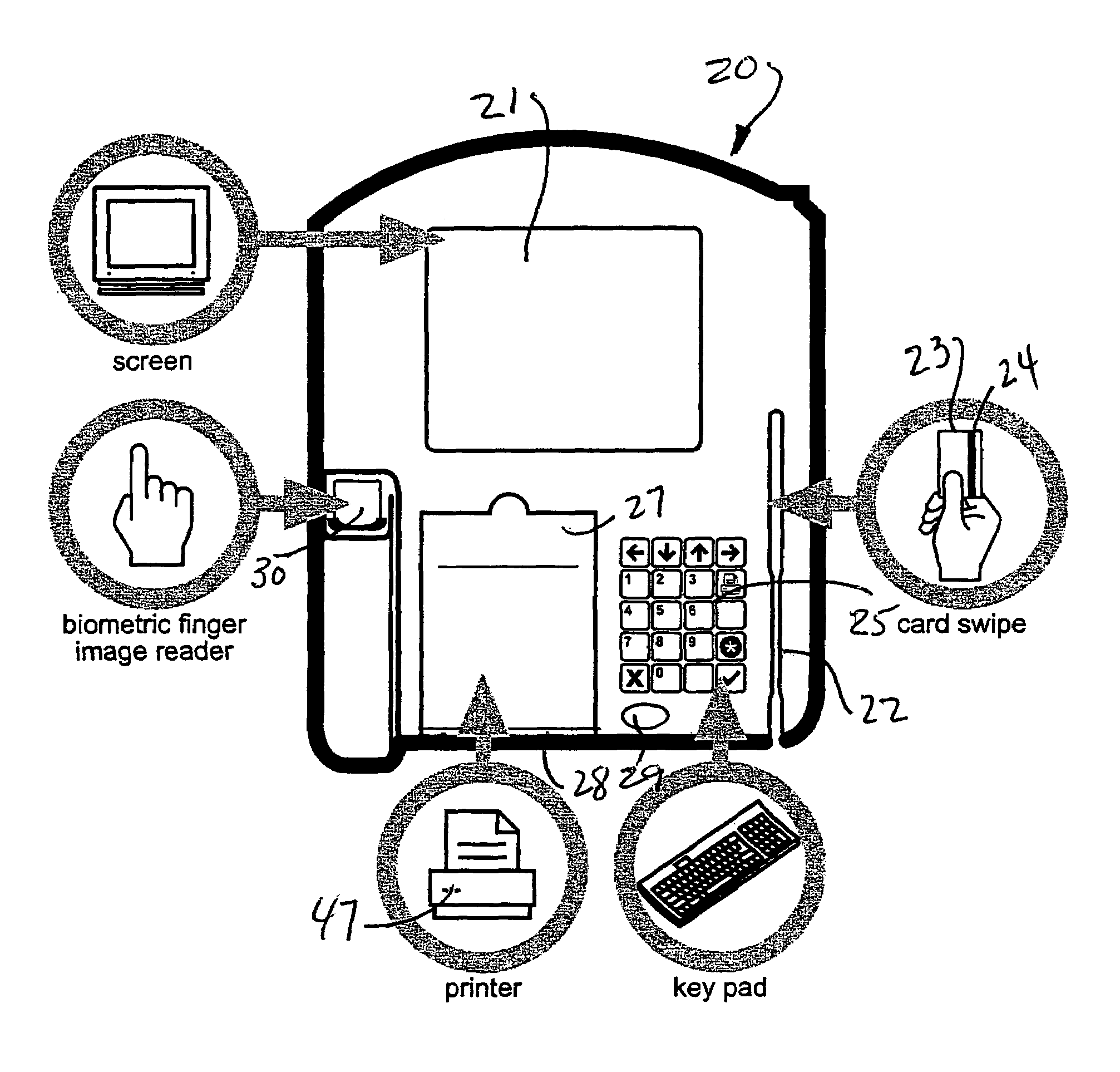 Biometric multi-purpose terminal, payroll and work management system and related methods