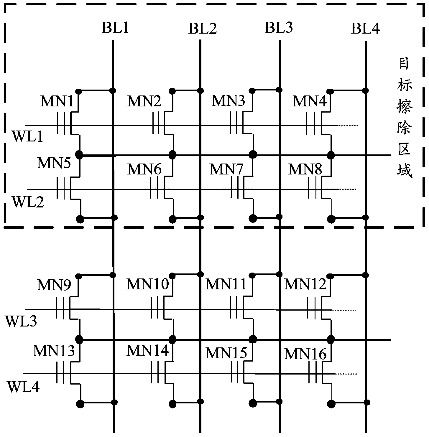 Erasure method and device for nonvolatile memory