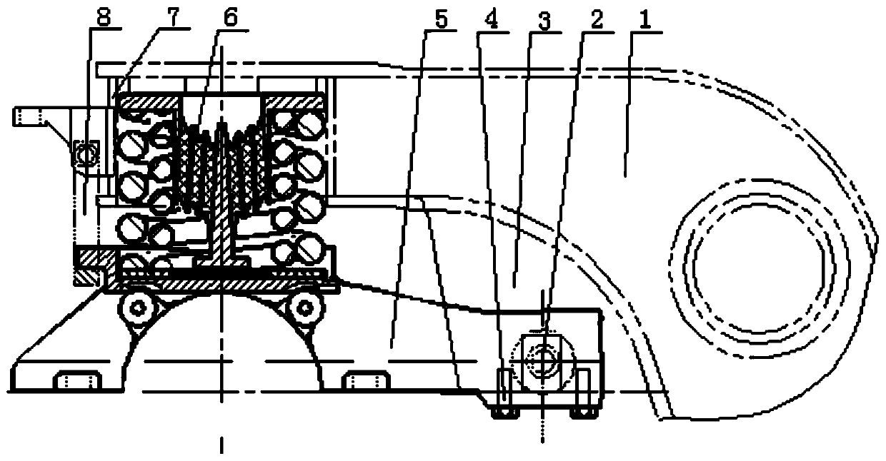 A rotating arm type axle box preloading assembly device and method